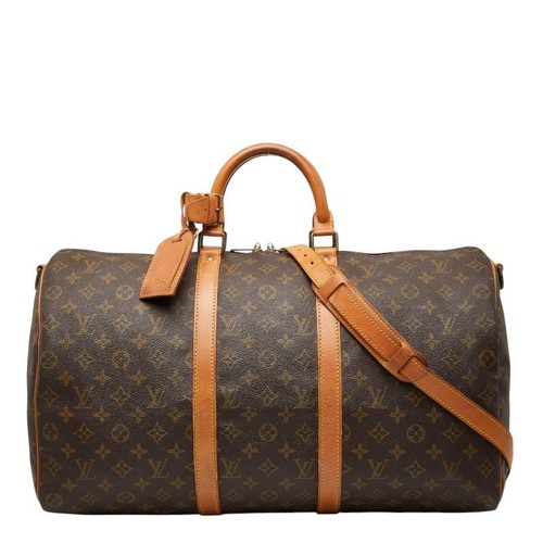 Louis Vuitton Monogram Keepall Bandouliere 50 Boston Shoulder 2WAY Bag Brown