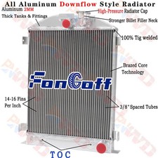 Aluminum 4 Row Radiator Fit 1932 Ford Model Grill-shells Chopped Chevy V8 Engine