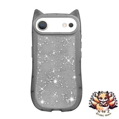 NEU MuZiF iPhone Air Hülle Clear Sparkly Cute Cat Ear TP Soft Case Transparent