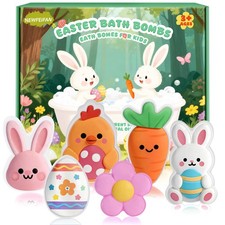 Easter Bath Bombs for Kids, 6 Piece Bath Bomb Toys for Children, Bunny, Chicken