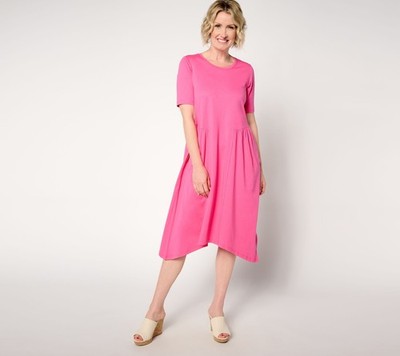 SUNNYLiFE Women's Dress Sz L Cotton Modal Gusset Midi Pink A652629