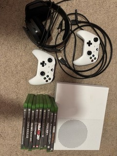 Xbox One S Console with 2 Controllers and a Headset