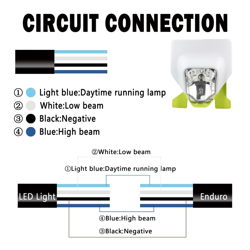 Headlight Assembly Kit For Husqvarna FC FE FX TC TE TX 125 250 300 350 450 501 - Image 3 of 4