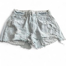 High-waisted American eagle blue denim shorts size 00