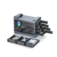 4/5 Bay 2.5"& 3.5" SATA HDD/SSD External HDD Storage Enclosure Aluminum Alloy