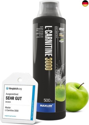 Maxler L-Carnitine 3000 - Grüner Apfel - 500ml - Hochdosiertes L Carnitin 