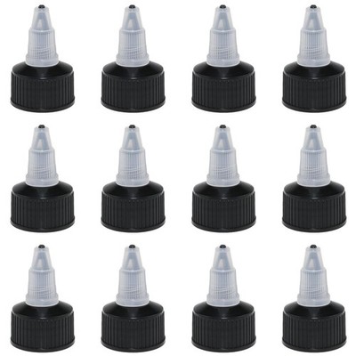 Twist Top Caps 12 PCS 24/410 Black Natural Dispensing Squeeze Bottle