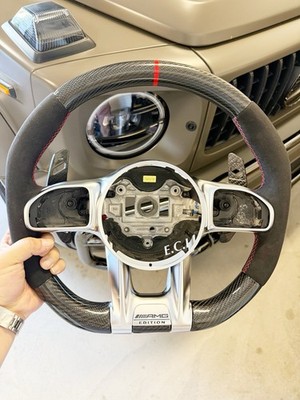 OEM 19~24 MERCEDES AMG G63 C63 E63 GT S63 CLS63 GLE CARBON FIBER STEERING WHEEL