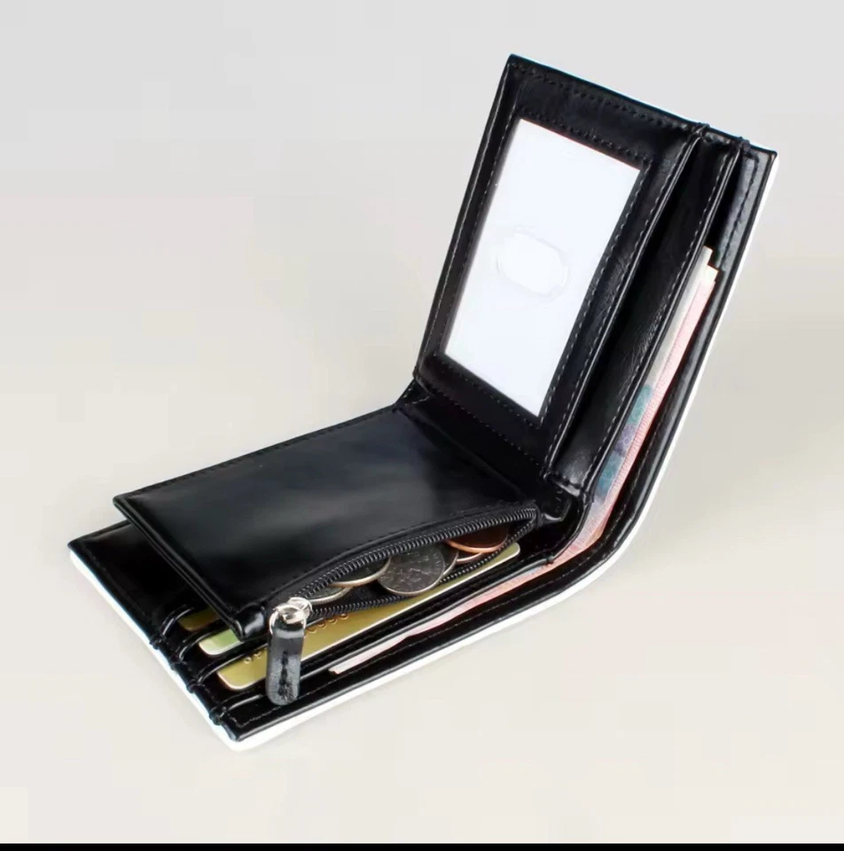 Popular Retro Gaming Controller Bi Fold Wallet W/Card Slots And Zipper Pouch New - Image 3 of 4