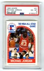 MICHAEL JORDAN~1989 HOOPS ALL-STAR TEAM PSA-6 EX-MT GRADED NBA CARD #21~NEW CASE