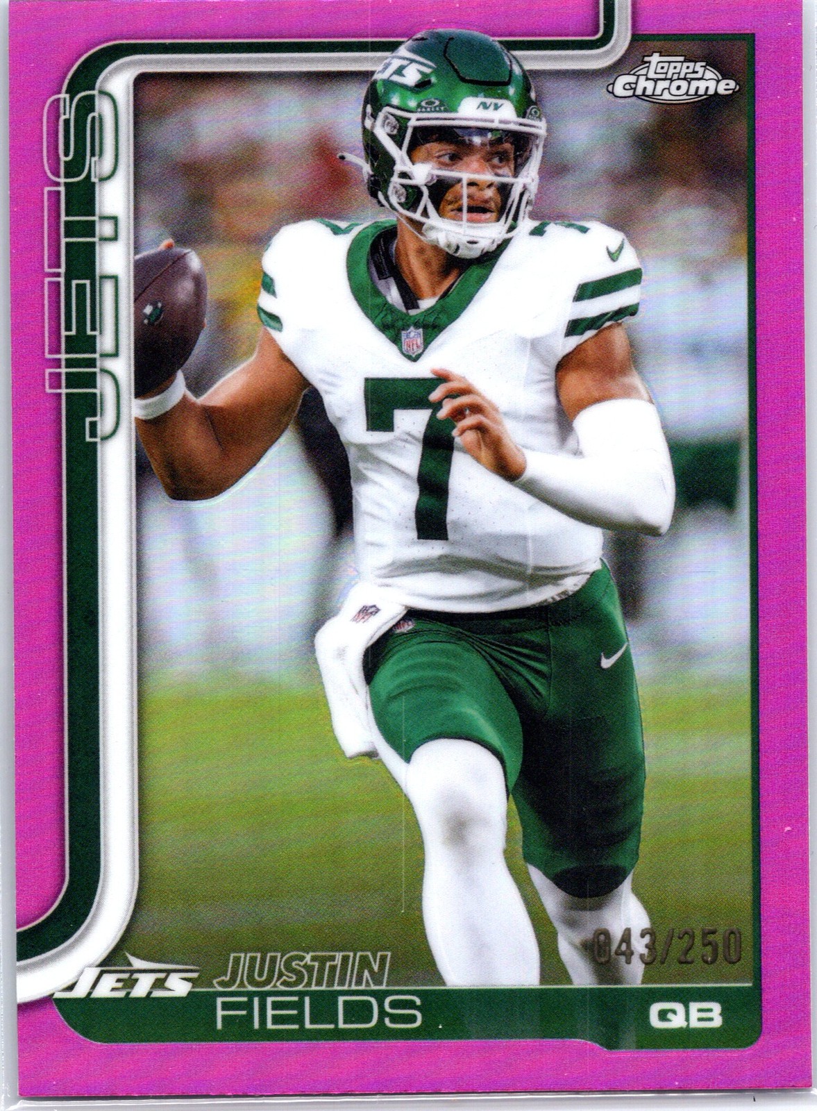 2025 Topps Chrome #237 Justin Fields Pink Refractor #/250