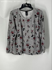 Disney Womens Multicolor Mickey Mouse Long Sleeve 2 Piece Pajama Set Size Large