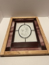 Stained Leaded Glass Hummingbird Purple Framed 15 L Window Hanging Vintage