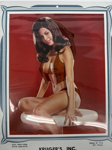 Calendario Vintage 1972 Pin Up Lady Charm Latino Alza Peekaboo Calendario Nudo - Foto 3 di 10