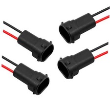4 PCS Wiring Harness Headlight Socket, H11G Nylon Male Adapter H11G, 4 PCS