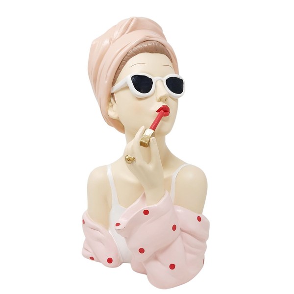 Deko BüSte Dame Lippenstift - H: 27Cm, Kunststein, Formano Dekofigur-image
