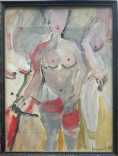 ARNOLDO  CIARROCCHI GOUACHE FIRMATA IN CORNICE 1969