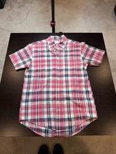 Vintage Brooks Brothers Polo Short Sleeve Button Men  s Shirt, M Plaid Madras