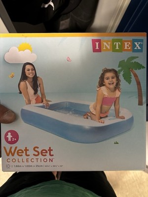 Intex Wet Set Collection Planschbecken rechteckig 166 x 100 x 25 cm, 1-2 J