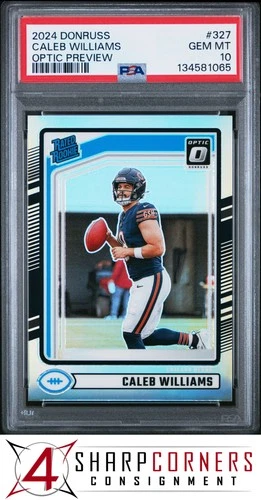 2024 DONRUSS OPTIC PREVIEW PRIZM #327 CALEB WILLIAMS RC RATED ROOKIE PSA 10
