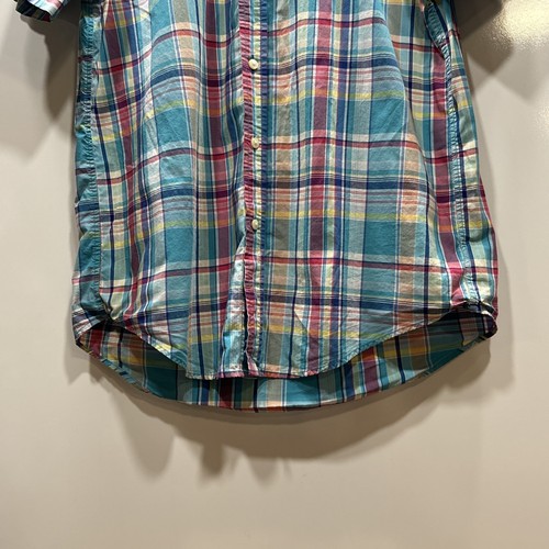 Ralph Lauren Boys Blue Pink Plaid Short Sleeve Button Up Shirt size XL 18-20 - Picture 3 of 6