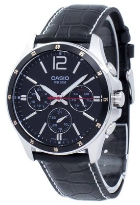 Casio Enticer Analog 24 Hours Sub Black Dial Quartz MTP-1374L-1AV Men's Watch