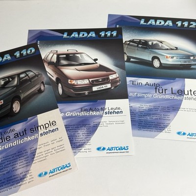 LADA 110 111 112 / set of 3 brochure sheets / 1990s DE German