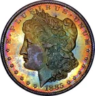*1885 O MORGAN DOLLAR* *GEM BU+++* *VIBRANT RAINBOW TONE* *DMPL* NR #CVIP135