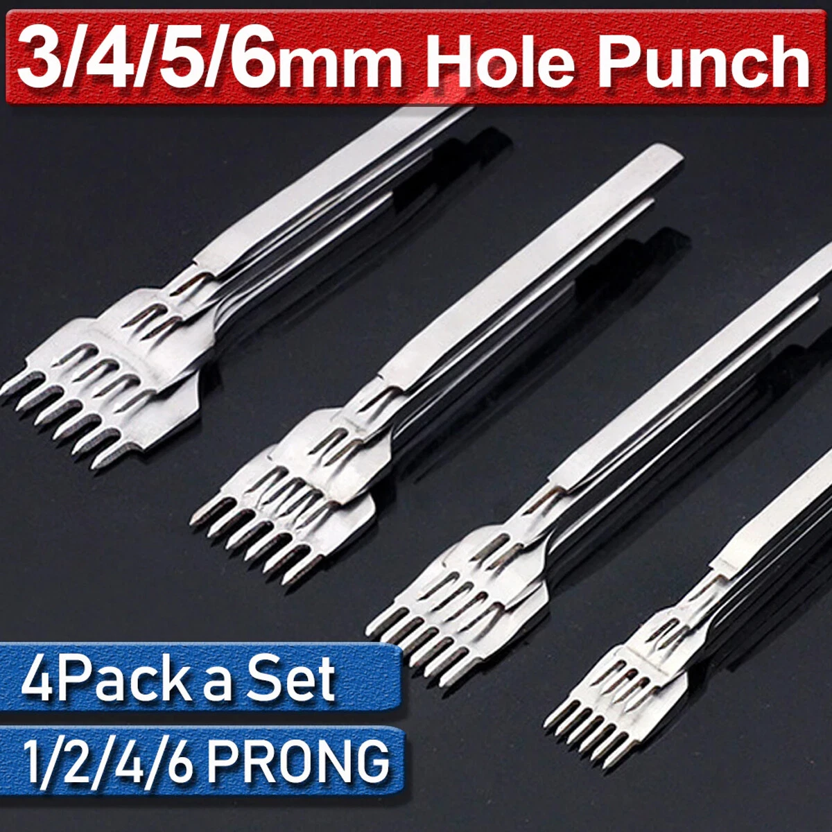 4pcs prong punch hole leather craft stitching tools - select prong