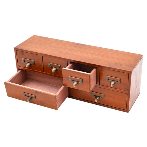 6 Drawers Desktop Dresser Wooden Storage Dressers Chests of Drawers for Bedroom - Picture 14 of 21