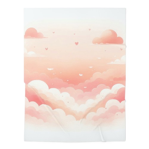 Baby Toddler Blanket Soft Comfy Clouds Pink Hearts Design 7, Gift 30x40 - Picture 2 of 5
