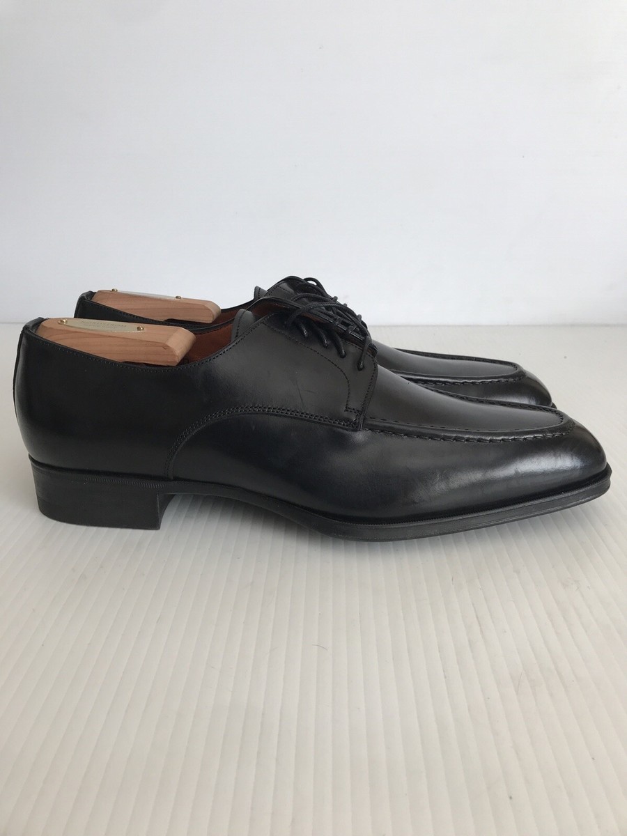 Santoni Atwood Apron Toe Derby Lace Up Black Leather Dress Shoes Size 8.5 D Santoni - Archer Black Leather Derby Lace Up | Mitchell Stores main image 4