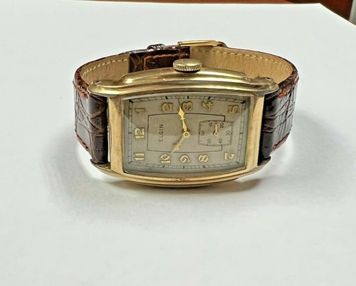 VINTAGE ELGIN 10kt GOLD FILLED MECHANICAL HAND WINDING UNISEX WATCH - 第 1/10 張圖片
