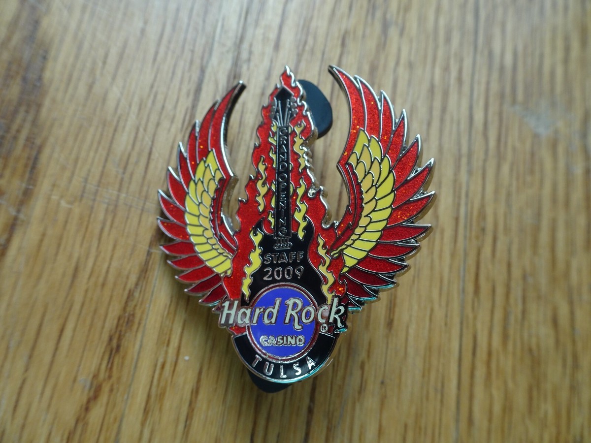 Hard Rock Cafe pin Tulsa Hotel Casino Grand Opening STAFF Guitar