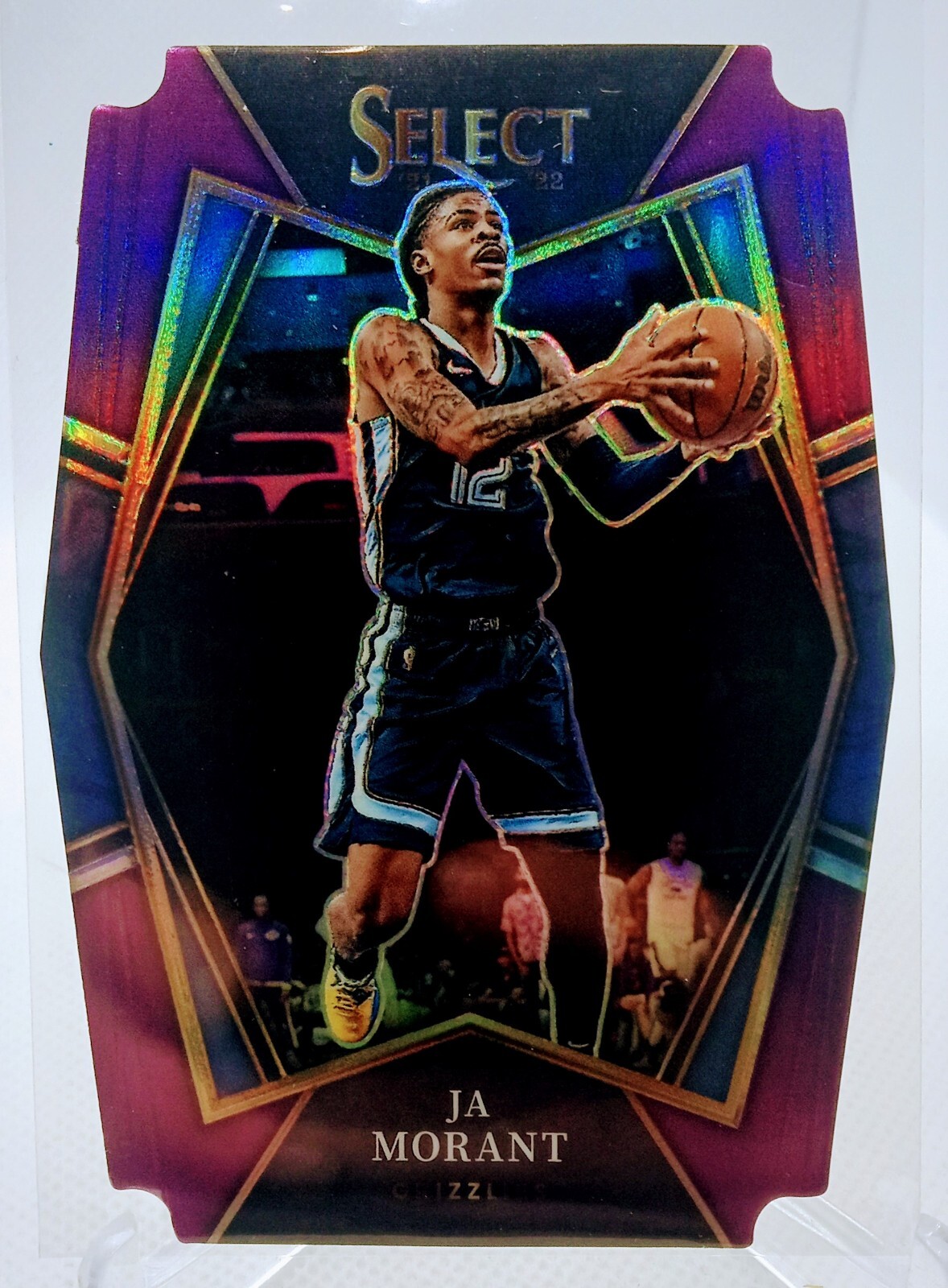 2021-22 Select Premier Purple Prizm Die Cut- Ja Morant /99 Memphis Grizzlies