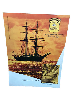1989 Cutty Sark Scots Whisky Uncommonly Smooth Original Print Ad Vintage 80s