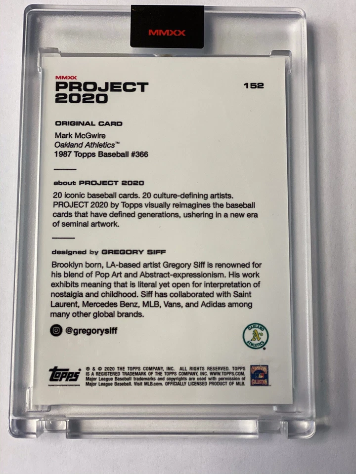 Topps Project 2020 - Mark McGwire - Card # 152 - Designed by Gregory Siff - Image 2 of 3