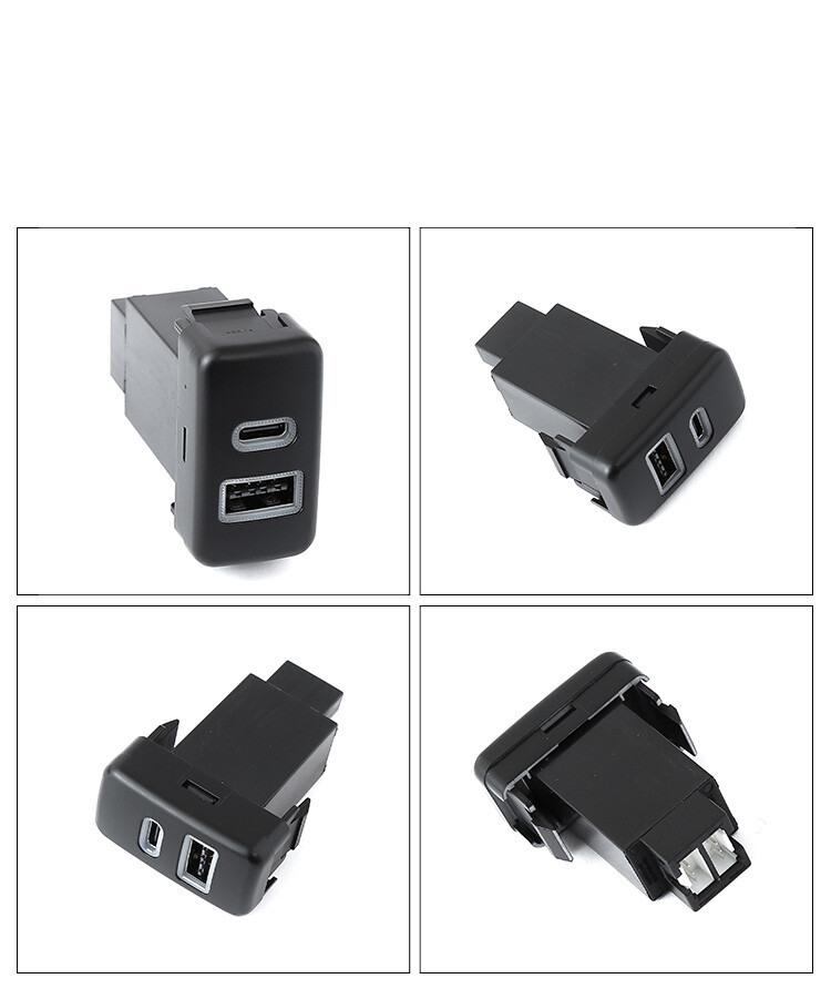 Levigo Car Charger Dual 18W USB PD QC3.0 Fast Charge For Toyota, Type C USB Car
