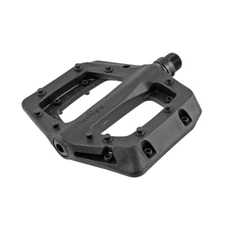 Pair of black flat pedals, resin body, CR-MO 108x108x21 RMS pin