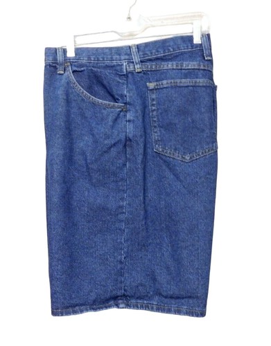 Wrangler Jean Shorts 44 Blue Relaxed Fit 5 Pocket Flat Inseam 9 100% Cotton - Picture 2 of 6