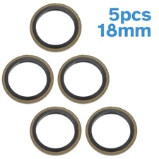 5pcs M18 Carbon Steel & Rubber Dowty Seals Bonded Washer Sealing O Rings Gasket