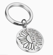 I AM THE STORM Sunflower Stainless Steel Keychain