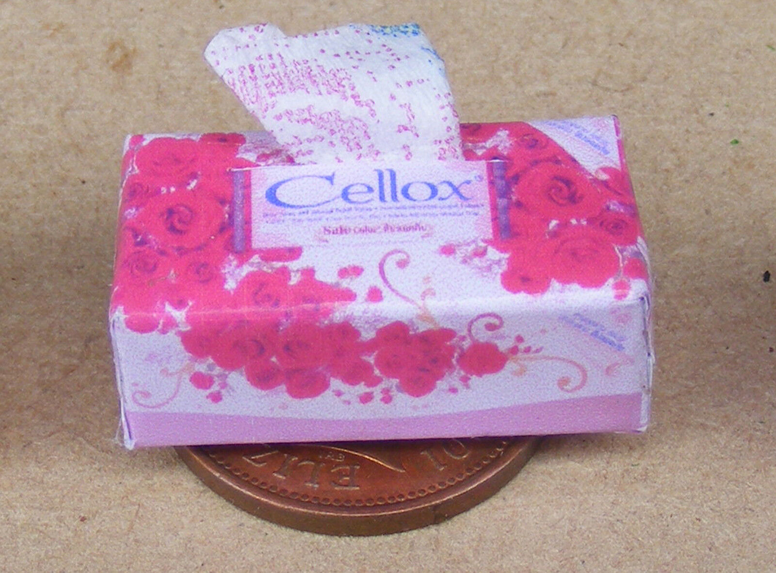 Industry No. 1 Single Some reservation Red Opened Cellox Tissue Box Dolls 1:12 Tumdee Scale Hous