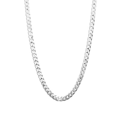 925 Sterling Silver Italian Curb-Chain Necklace for Men and Women