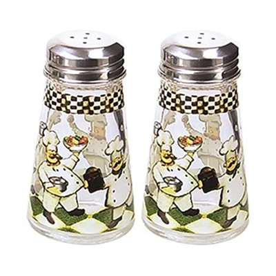 Hand Painted Chef Salt & Pepper Shaker Set Multicolor Kitchen Decor