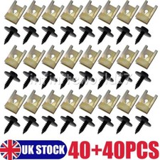 80*Metal Car Screw Body Fender Bumper Retainer Fixed U Nut Clips Gasket Fastener