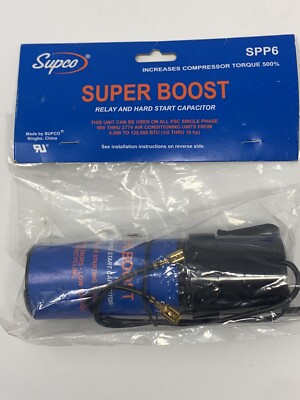 Supco SPP6 Super Boost Relay & Hard Start Capacitor PSC 1Ph 90-277V 1/2-10HP.