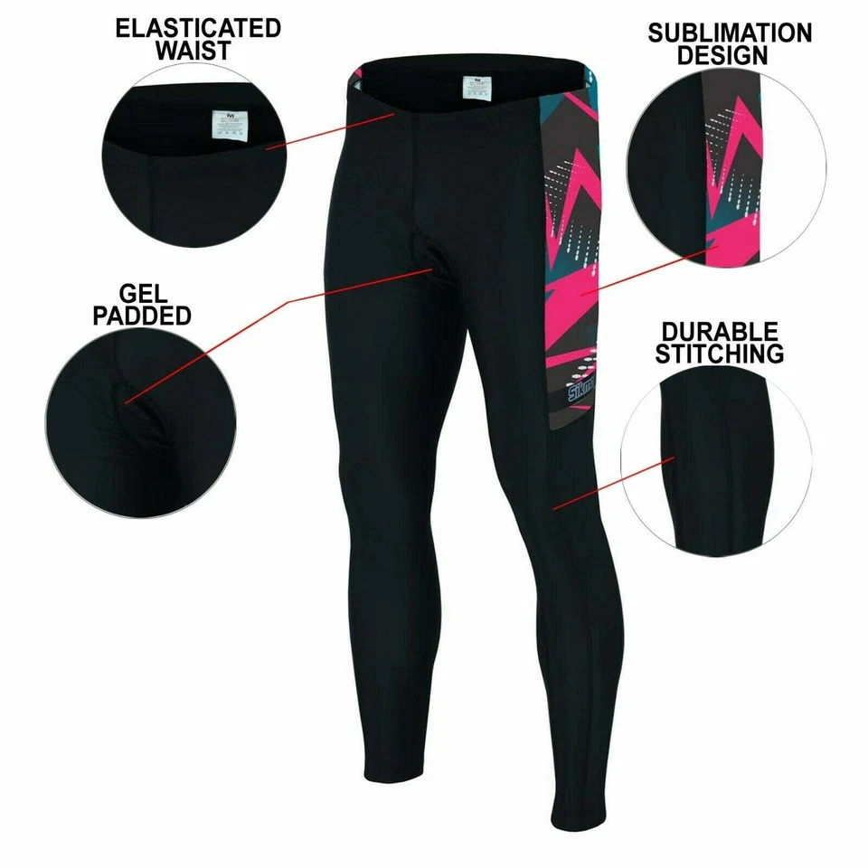 Mens Cycling  Tights Cycling Trousers Bike Compression Pants  GEL Padded Chamois - Image 3 of 4