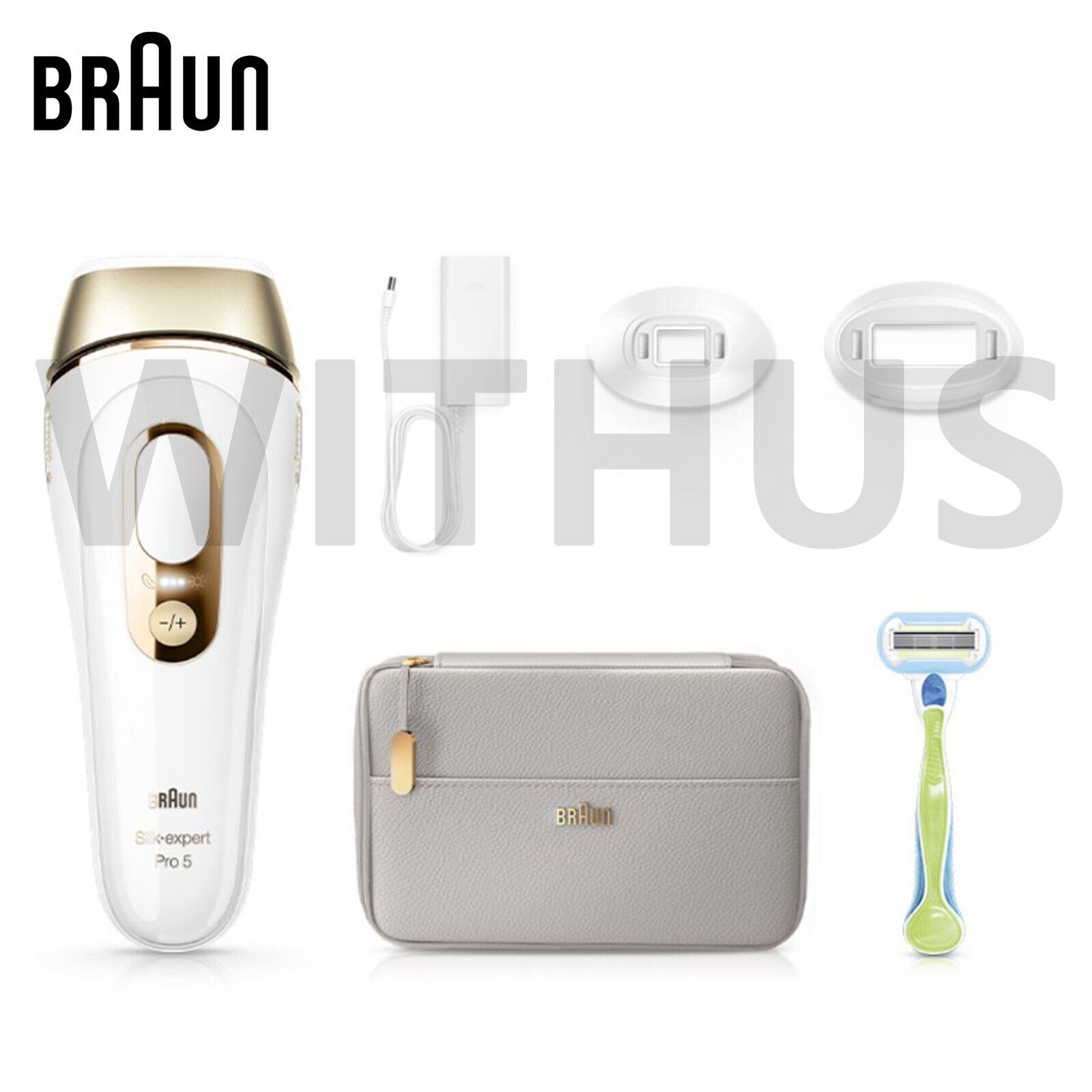 Braun Silk-expert Pro 5 PL5257 IPL Hair Removal System White & Gold with  Pouch