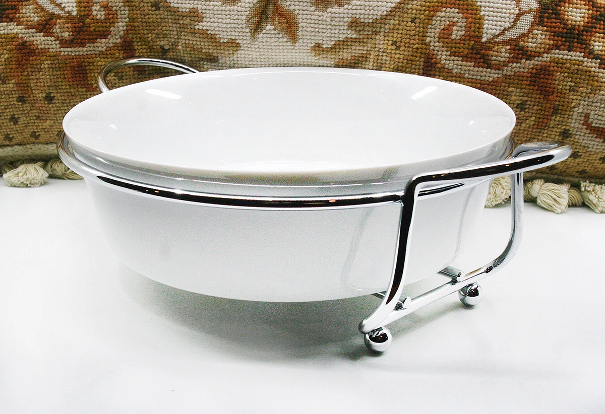 LOVELY STERLING HOME CHINA WHITE CERAMIC BAKING CASSEROLE SERVING